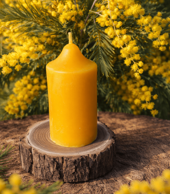 bougie-cire d'abeille-pilier