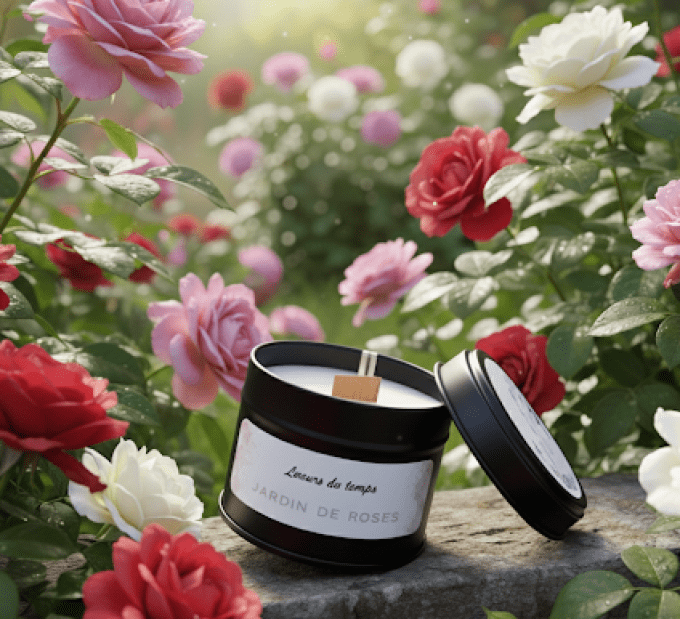 Bougie parfumée-colza-jardin de roses