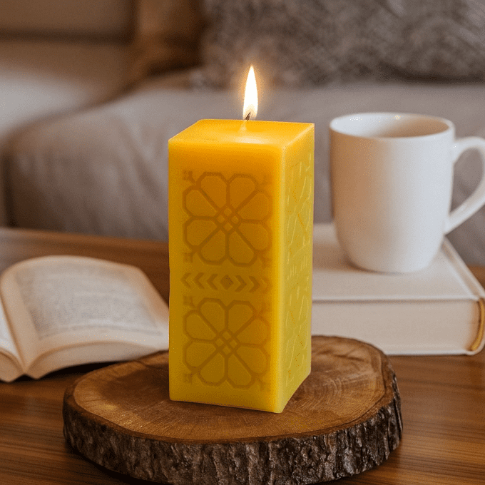 Bougie carrée sun cire d'abeille