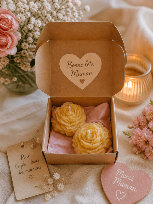Coffret petites fleurs cire d'abeille