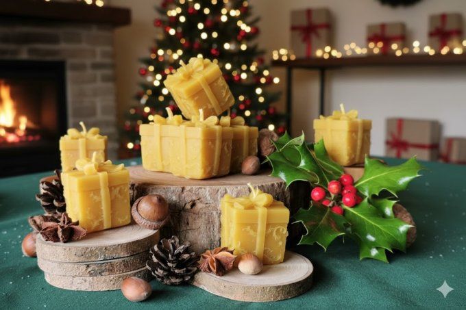 Bougie cadeau cire d'abeille