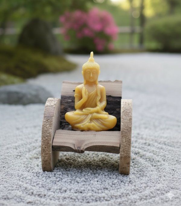 Bougie petit bouddha cire d'abeillle