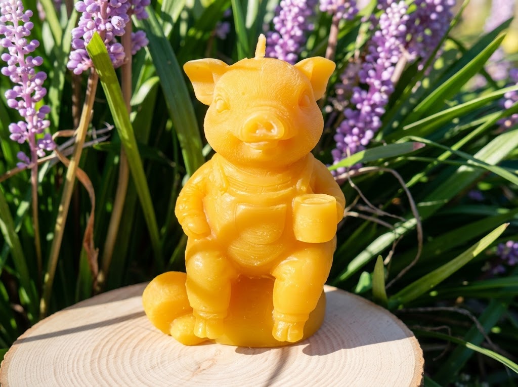 Bougie cochon en cire d'abeille
